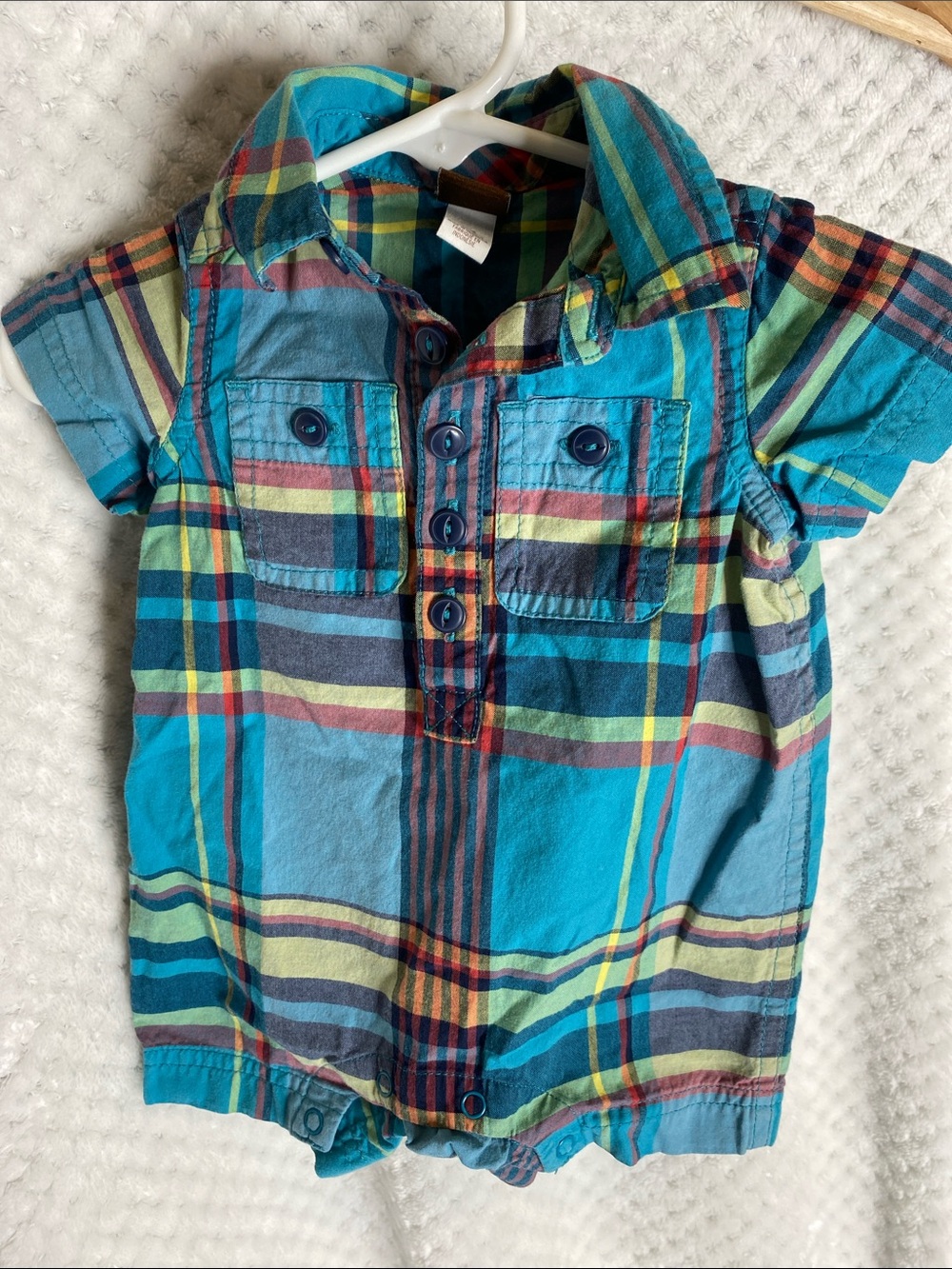Tea Collection Madras Plaid Button Romper Outfit